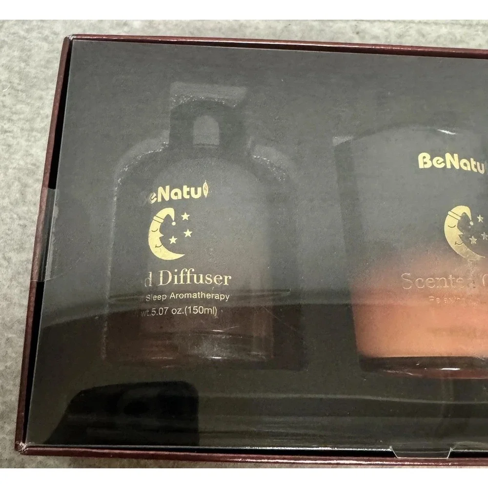 BeNatu Dreamy Nights Trio Lavender Candle Diffuser Essential Oil Gift Set